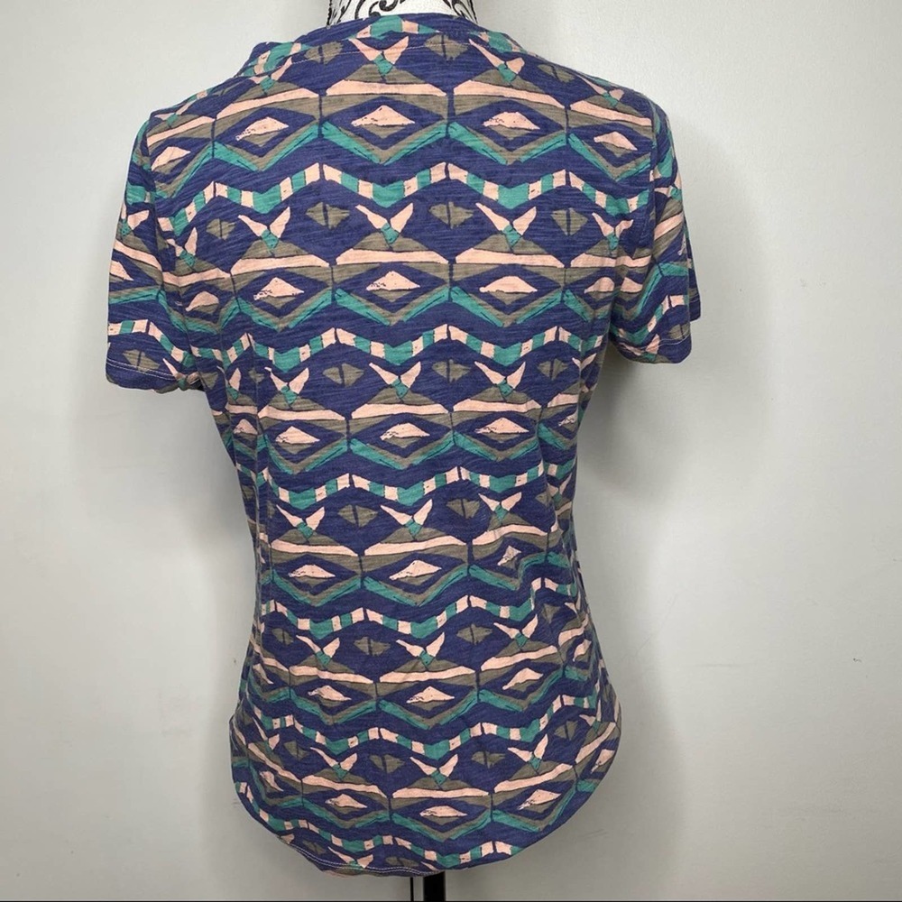 Mossimo Aztec Blue & Pink Short Sleeve Size Large BOHO B1/287 - Picture 2 of 3